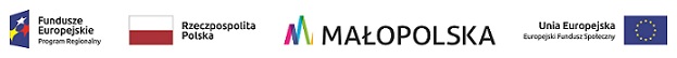 Logotypy Fundusze Europejskie, RM, Małopolska, UE